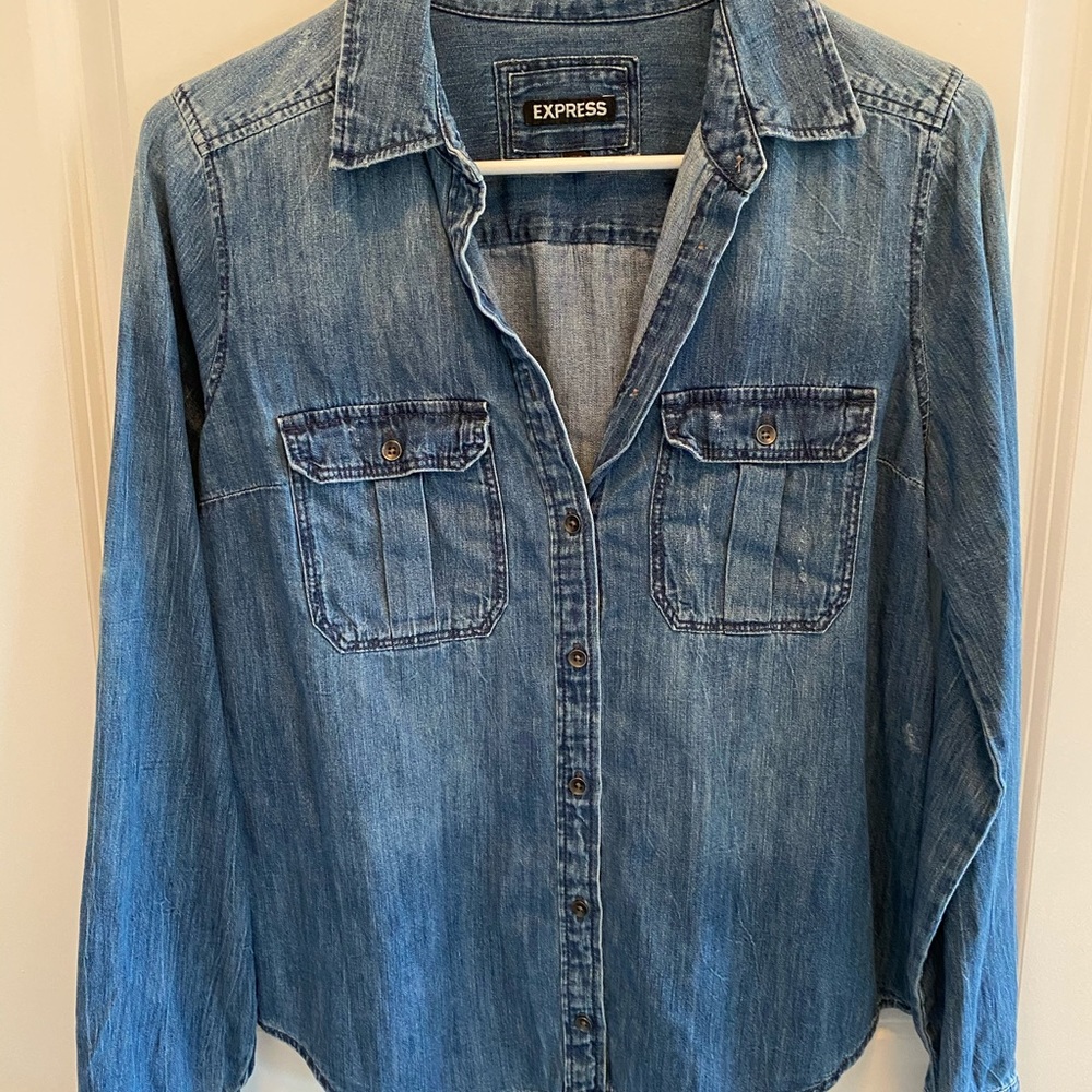 EXPRESS JEAN BUTTON DOWN TOP
